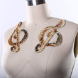 Music Note Patch Gold Sequined Oversized