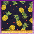 Rayon Double Weight Pineapple Print Navy Blue