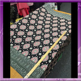 Rayon Challis Two Border Black and Fuchsia