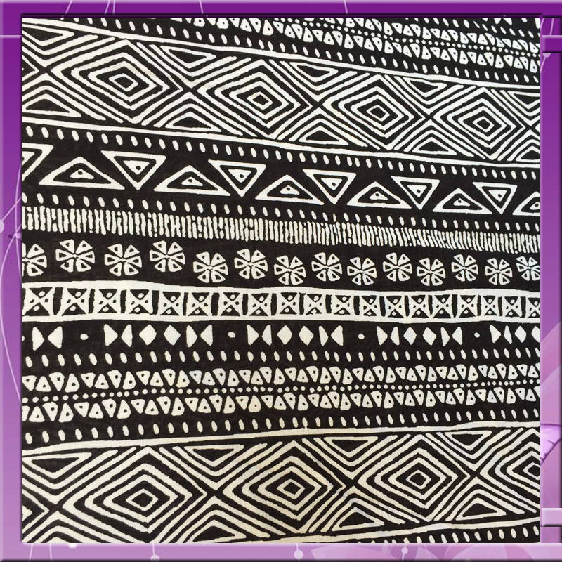 Rayon Crepe Print Off White Black