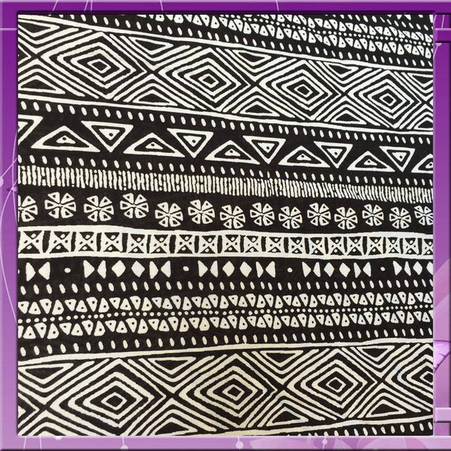 Rayon Crepe Print Off White Black