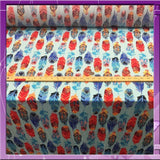 Rayon Challis Feather Print Blue Multicolor