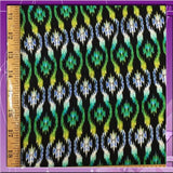 Rayon Challis Lime Green Geometrical Fabric