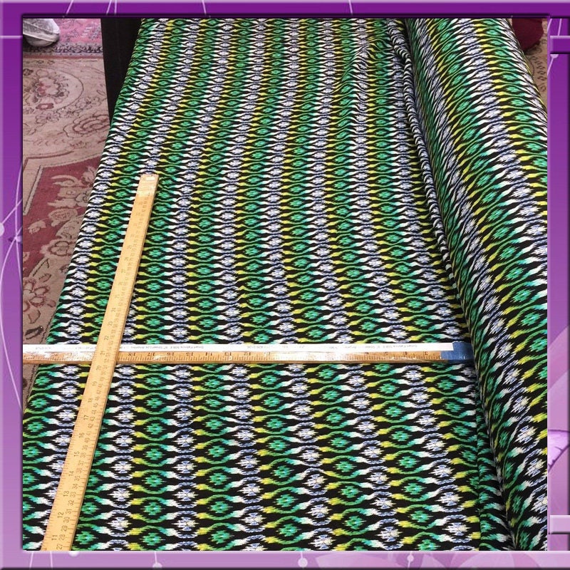 Rayon Challis Lime Green Geometrical Fabric