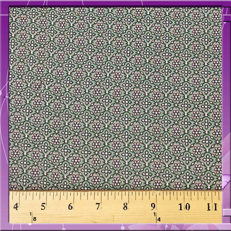 Rayon Challis Light Green Floral