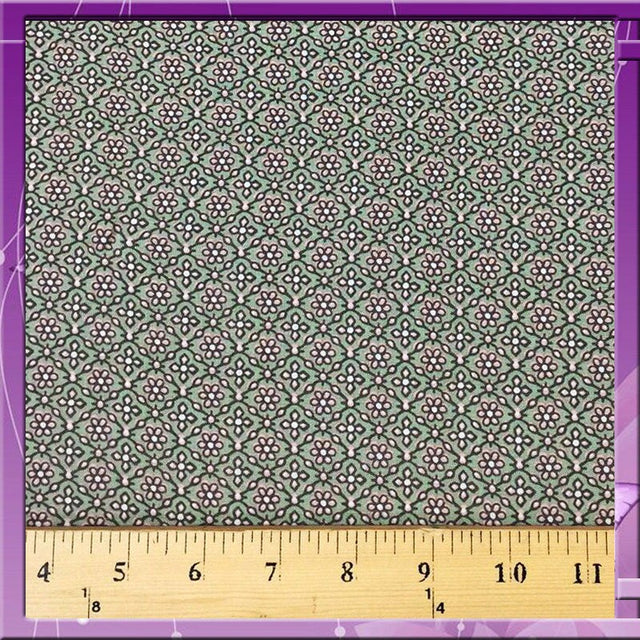 Rayon Challis Light Green Floral