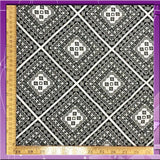 Rayon Challis Black and White Squares