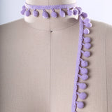Pom Pom Fringe Trim Lavender 2 Yards