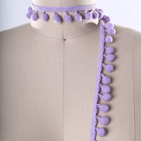 Pom Pom Fringe Trim Lavender 2 Yards