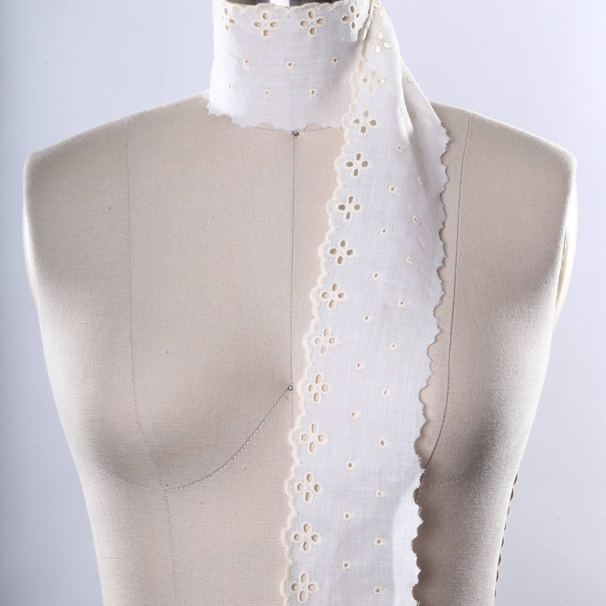 Eyelet Cotton Lace Trim Ivory 3 Inch