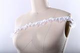 Ruffle Trim White Satin Organza 1.5 Inch