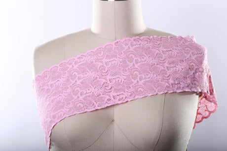 Stretch Lace Trim Pink Heavy Duty