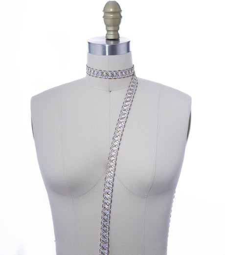 Gimp Braid Trim White Antique Gold 5/8"
