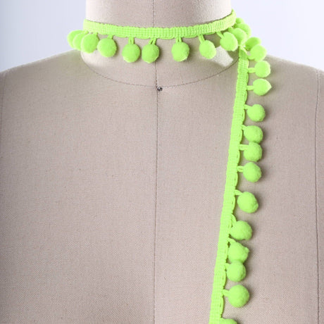 Pom Pom Trim Neon Green 7/8"