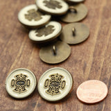 Brass Metal Shank Button Ivory Back