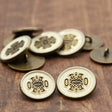Brass Metal Shank Button Ivory Back