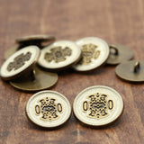 Brass Metal Shank Button Ivory Back