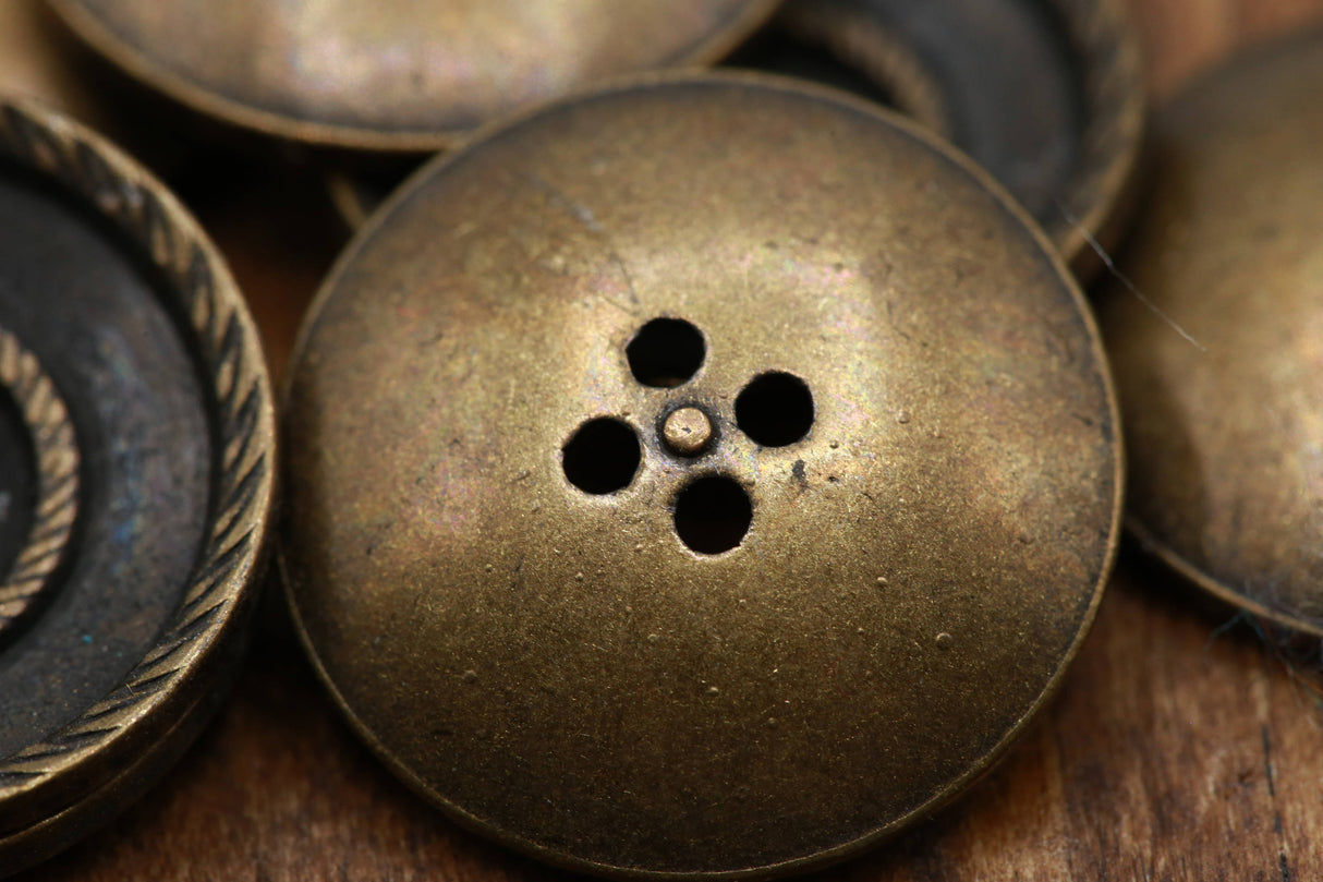 Brass Basket Weaver Metal Button 36L