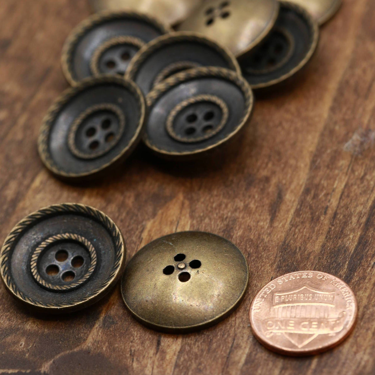 Brass Basket Weaver Metal Button 36L