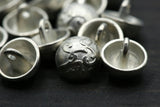 Metal Shank Button Silver Vine Dome 14L