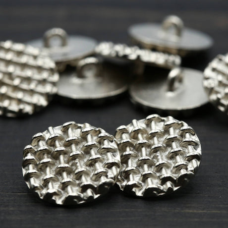 Metal Shank Button Silver Gray 34L