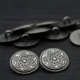 Flower Design Gunmetal Button 30L 19mm