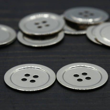 Silver Mirror Four-Hole Button