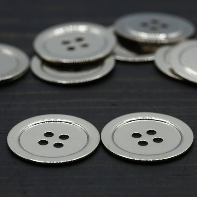Silver Mirror Four-Hole Button