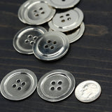 Silver Mirror Four-Hole Button