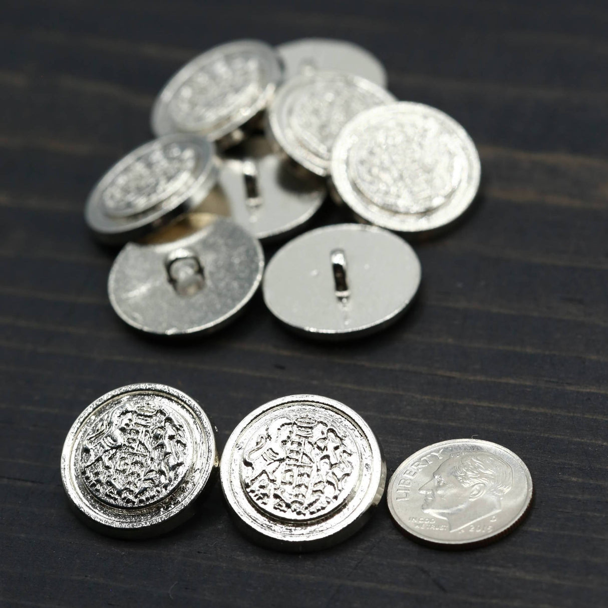 Metal Button Silver Shank 30L