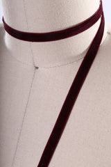 Velvet Trim Burgundy 3/8" Single Faced