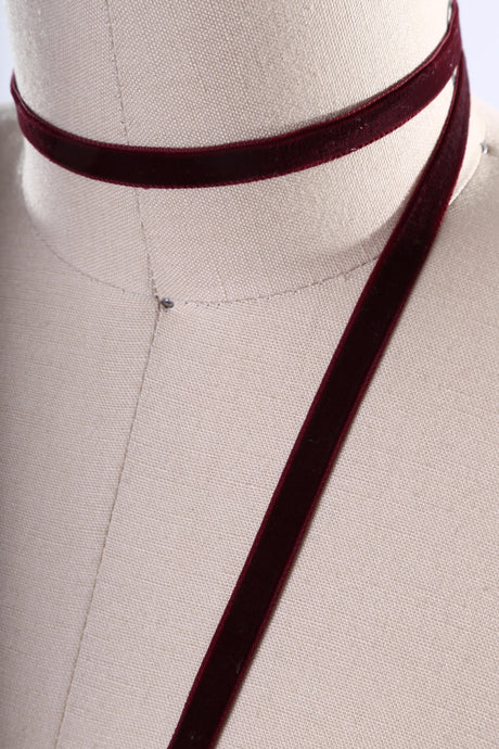 Velvet Trim Burgundy 3/8" Single Faced