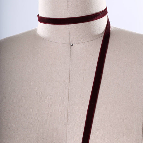 Velvet Trim Burgundy 3/8" Single Faced