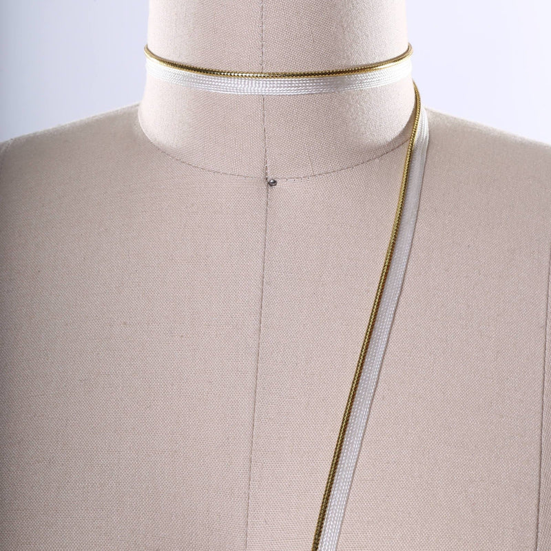 Piping Trim White Metallic Gold