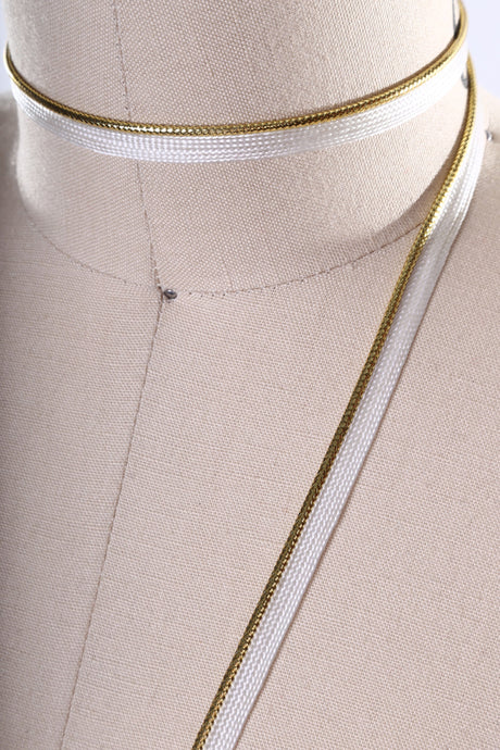 Piping Trim White Metallic Gold