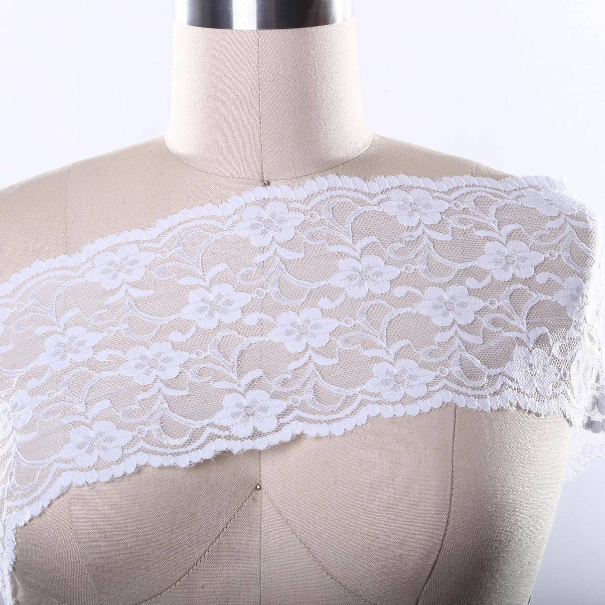 Stretch Lace Flower Motif Trim