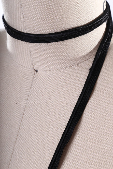 Piping Cord Trim Black Satin