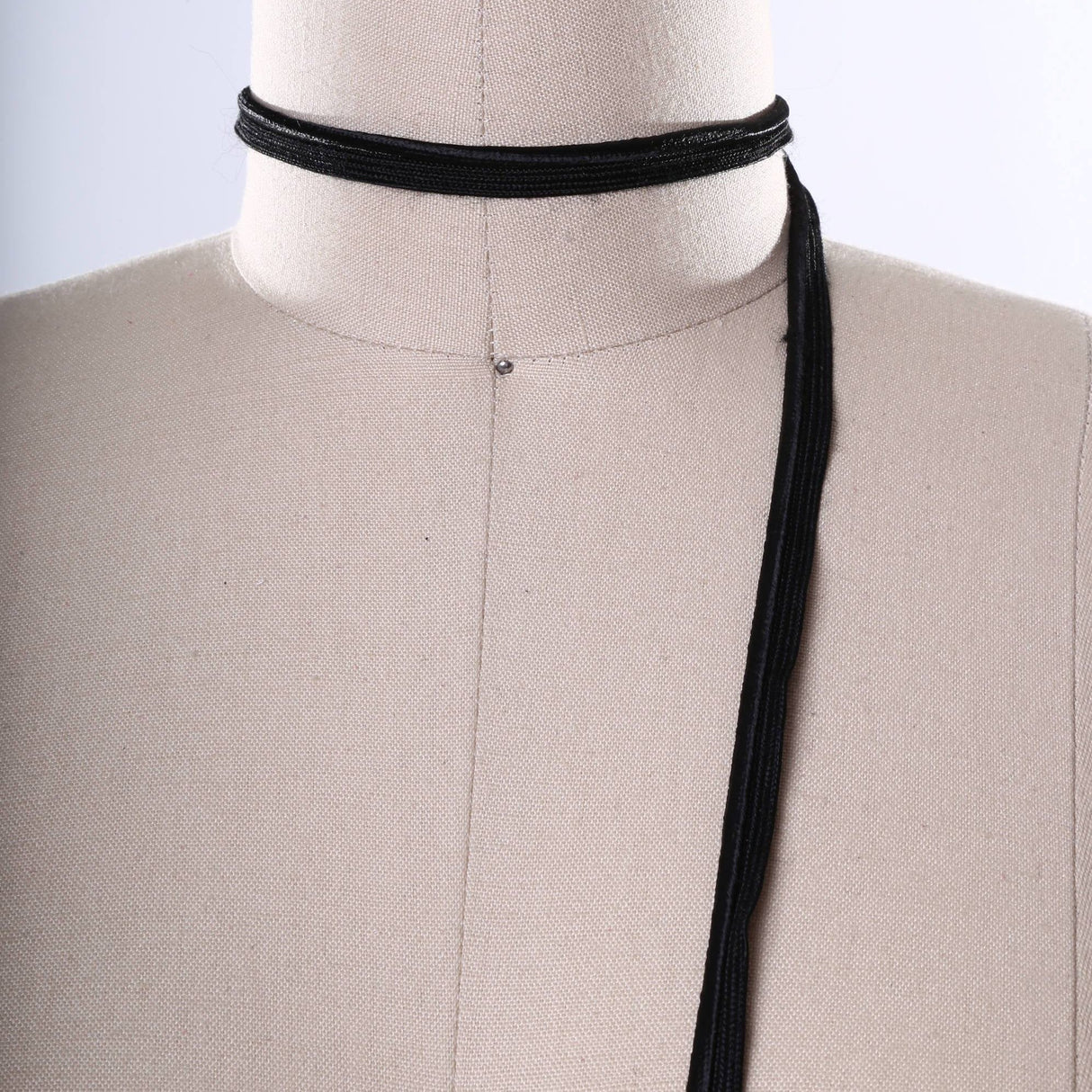 Piping Cord Trim Black Satin