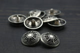 Metal Shank Button 40L Antique Silver or Gold