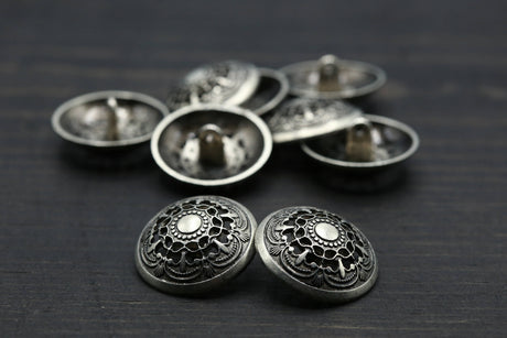 Metal Shank Button 40L Antique Silver or Gold