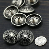 Metal Shank Button 40L Antique Silver or Gold