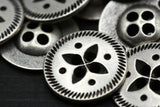 Metal Button Silver Almonds and Dots