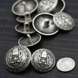 Silver Metal Tiki God Shank Button