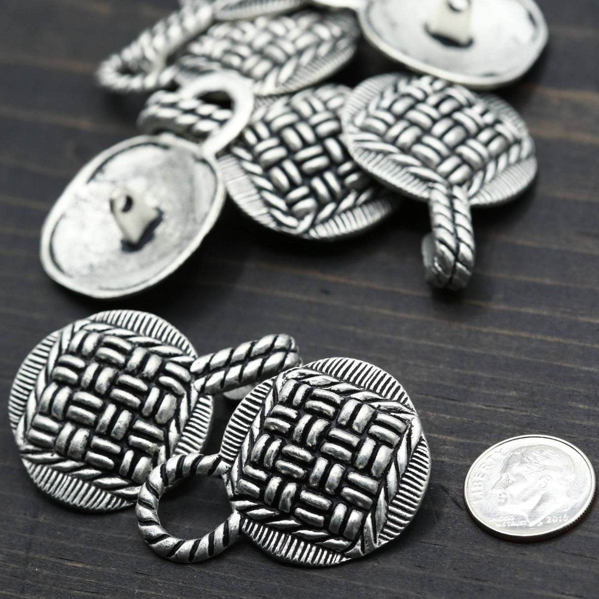 Closure Button Rope Design Metal 18mm