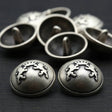 Metal Button Antique Silver Lion Crown 40L