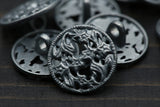 Shank Button Gunmetal Charcoal 24L 15mm