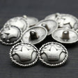 Antique Silver Metal Jester's Crown Button