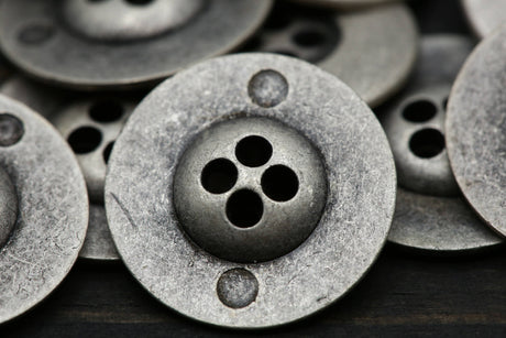 Silver Metal Four-Hole Button 32L