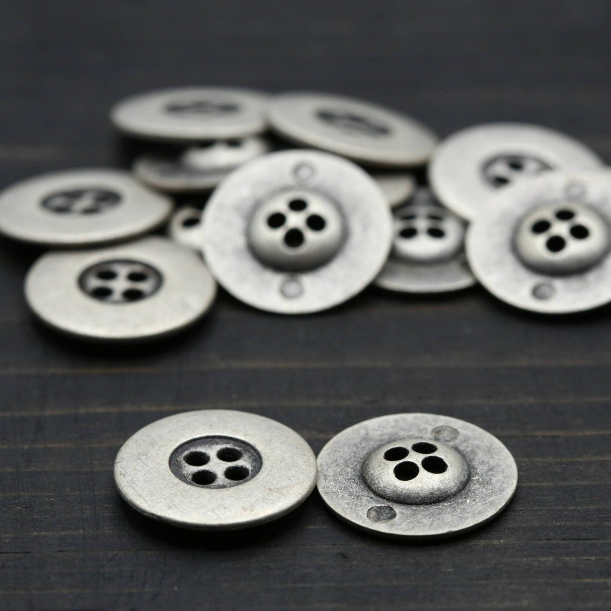 Silver Metal Four-Hole Button 32L