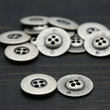 Silver Metal Four-Hole Button 32L
